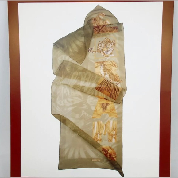 Salvatore Ferragamo Animal Print Silk Scarf- 61”x16.5” 🐆🔥 - Picture 11 of 17
